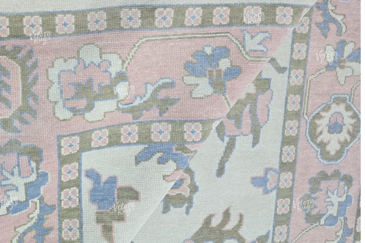 Pastel Pink Oushak Hand Knotted Rug 4x6, 5x8, 6x9, 8x10, 9x12, 10x14 ft Handmade Rugs for Living Room - Antique style Vintage Area Carpet