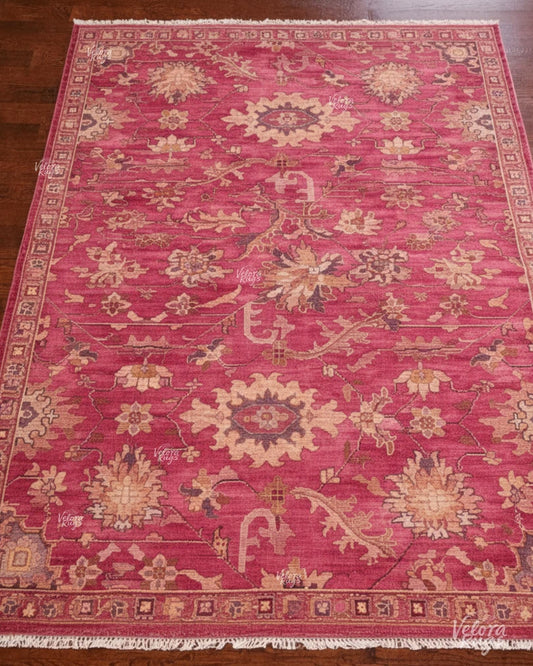 Elegant Blush Pink Oushak style Hand Knotted Rug 4x6, 5x8, 6x9, 8x10, 9x12, 10x14 ft Handmade Rugs for Living Room - Contemporary Oushak Rug
