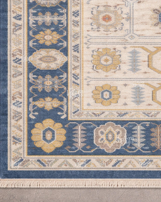 Exquisite Ivory Indo Oushak style Hand Knotted Rug 4x6, 6x9, 8x10, 9x12, 10x14 ft Handmade Rugs for Living Room - Antique Contemporary Rug
