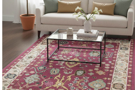 Exquisite Pink Oushak style Hand Knotted Rug 4x6, 5x8, 6x9, 8x10, 9x12, 10x14 ft Handmade Rugs for Living Room - Contemporary Oushak Rug