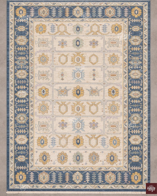 Exquisite Ivory Indo Oushak style Hand Knotted Rug 4x6, 6x9, 8x10, 9x12, 10x14 ft Handmade Rugs for Living Room - Antique Contemporary Rug