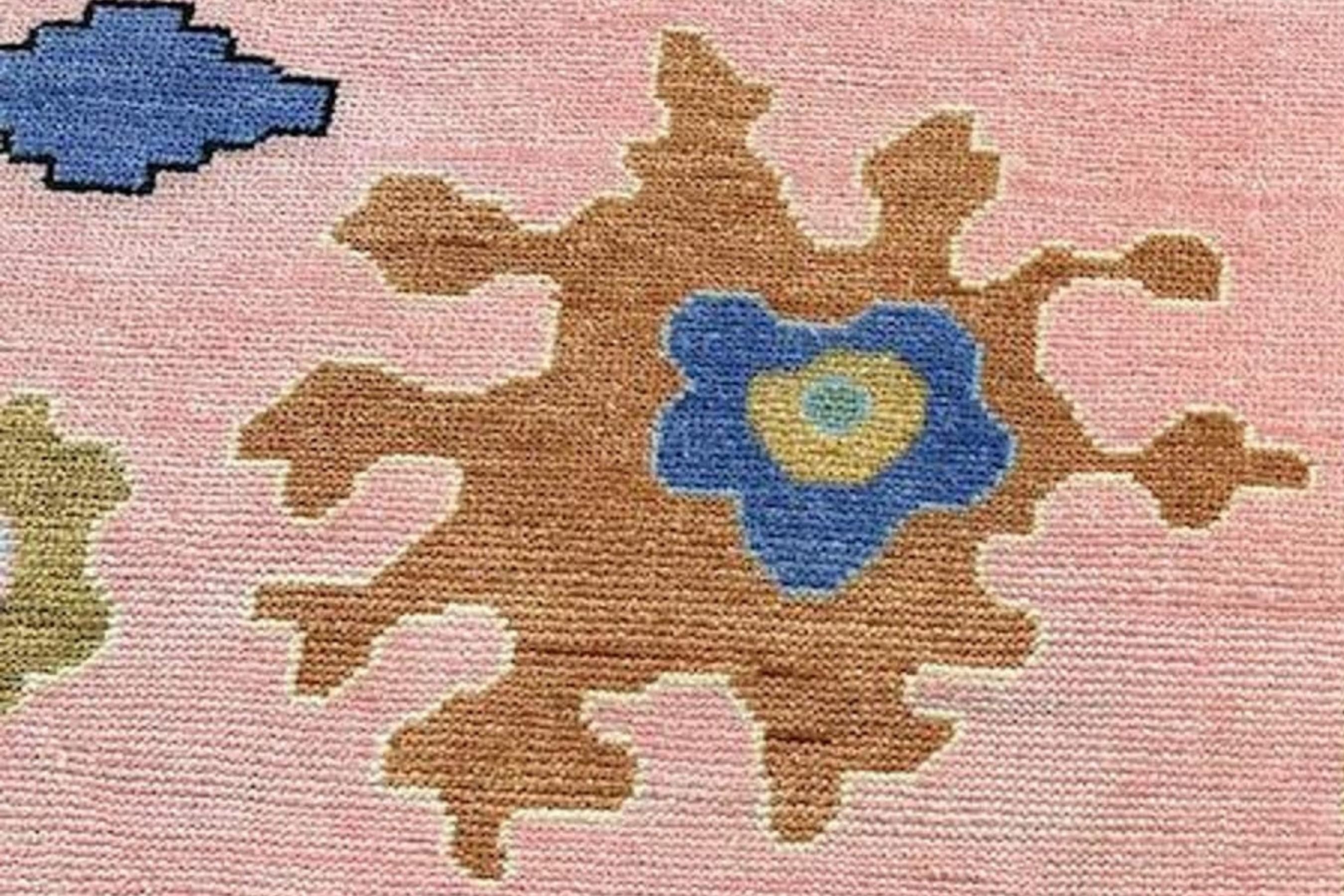 Modern Pink Oushak Hand Knotted Rug 4x6, 5x8, 6x9, 8x10, 9x12, 10x14 ft Handmade Rugs for Living Room & Bedroom - Antique Contemporary rug