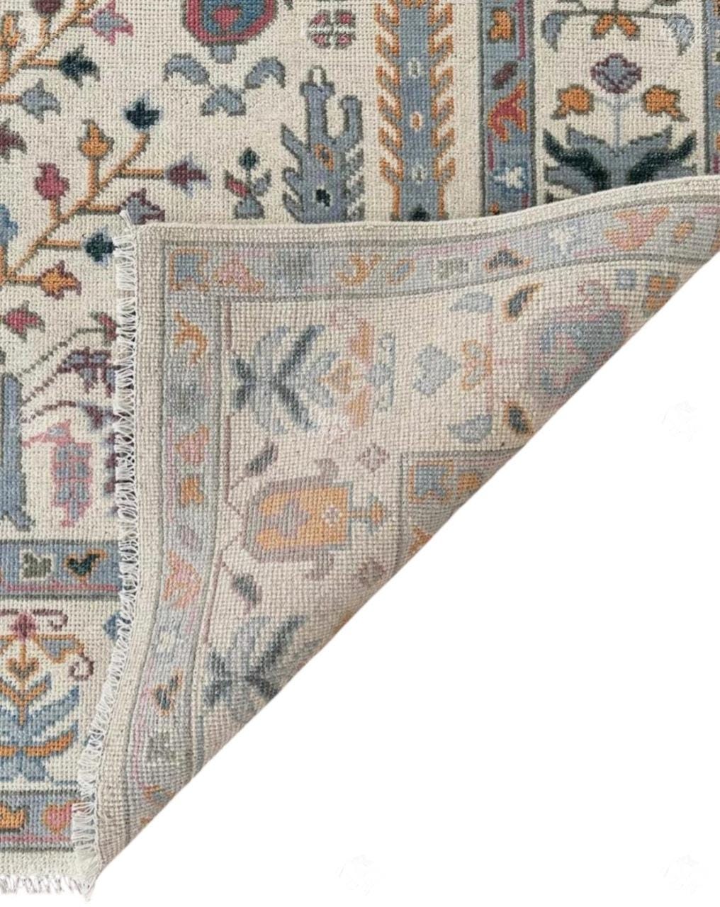 Vintage Oushak Hand Knotted Rug | Timeless Oushak Area Rug for Bedroom, Kitchen, Kids Room & More