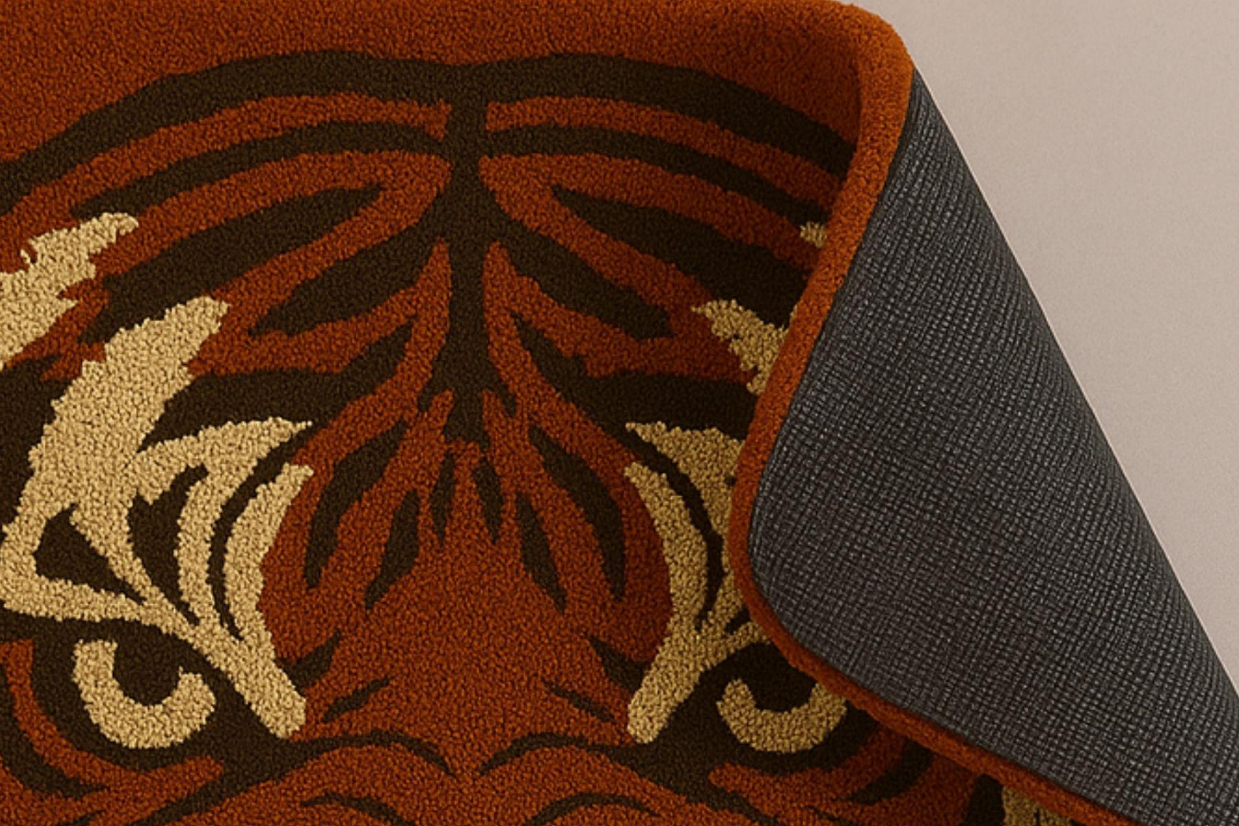 Tiger Face Tufted Rug, Handmade Wool Animal Carpet for Bedroom, Bold Jungle Theme Decor, Irregular Tiger Shaped Rug, Modern Floor Mat