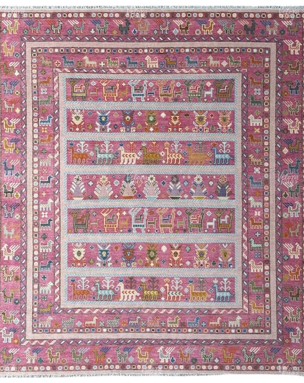 Pink Hand Knotted Oushak Shabargan Rug - Antique Style Ethnic Rug in 4x6, 5x8, 6x9, 8x10,9x12, 10x14 ft  Handmade Gabbeh Rug for Living room