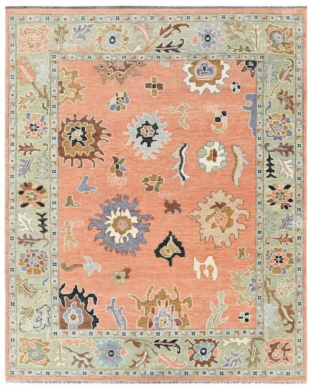 Peach Oushak Hand Knotted Rug 4x6, 5x8, 6x9, 8x10, 9x12, 10x14 ft Handmade Rugs for Living Room Antique Style Contemporary rug | Home Decor