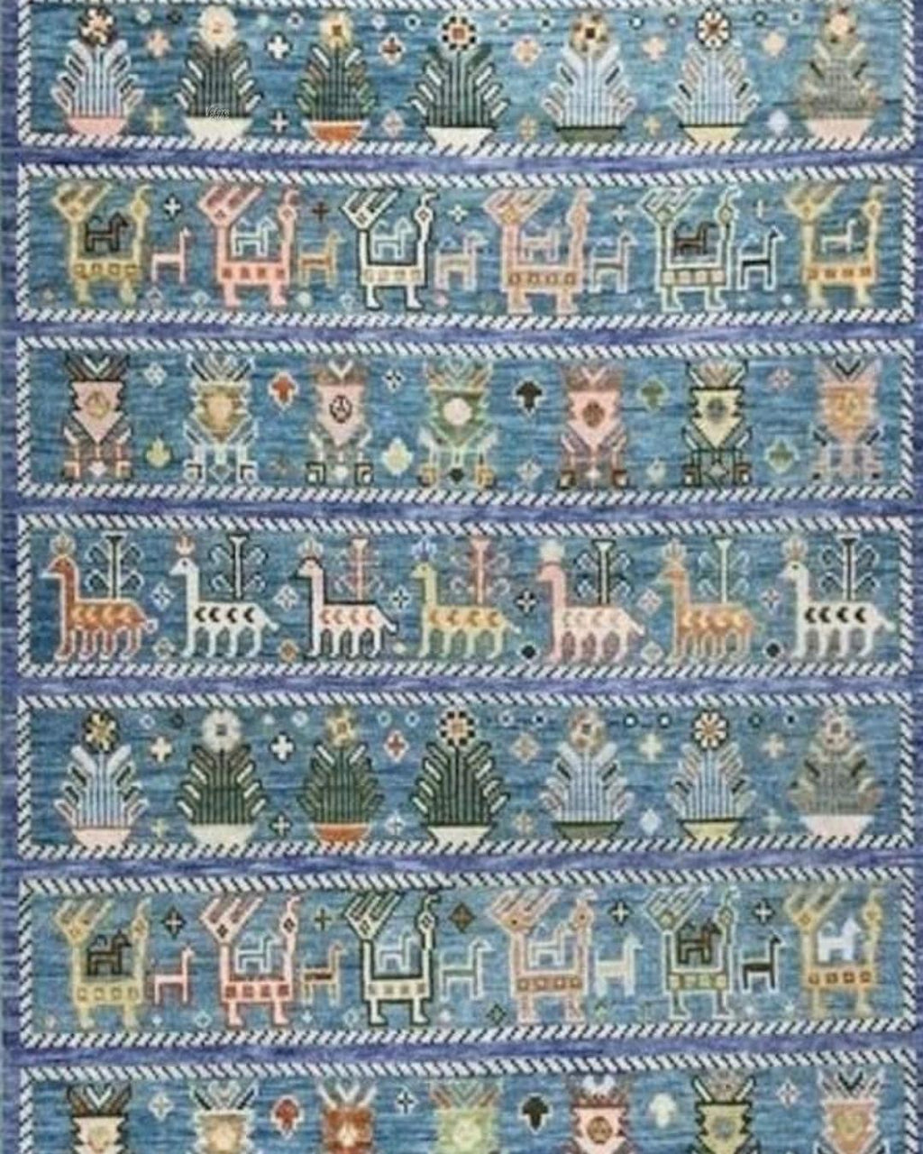 Exquisite Blue Hand Knotted Indo Shabargan rug 4x6, 5x8, 8x10, 9x12, 10x14 ft Handmade Gabbeh rug - Antique Style Ethnic rug | Afghan Style