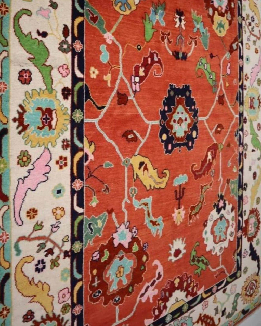 Elegant Red Oushak style Hand Knotted Rug 4x6, 5x8, 6x9, 8x10, 9x12, 10x14 ft Handmade Rugs for Living Room - Antique Style Contemporary rug