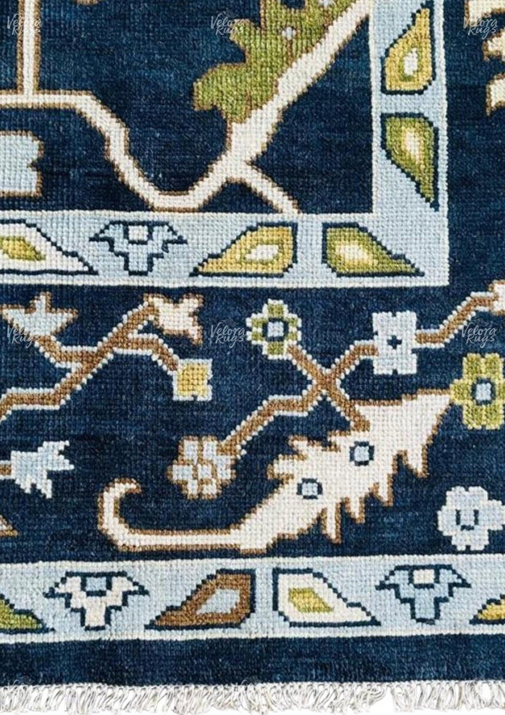Navy Blue Oushak Hand Knotted Rug 4x6, 5x8, 6x9, 8x10, 9x12, 10x14 ft , Handmade Rugs for Living Room - Antique Style Contemporary Rug