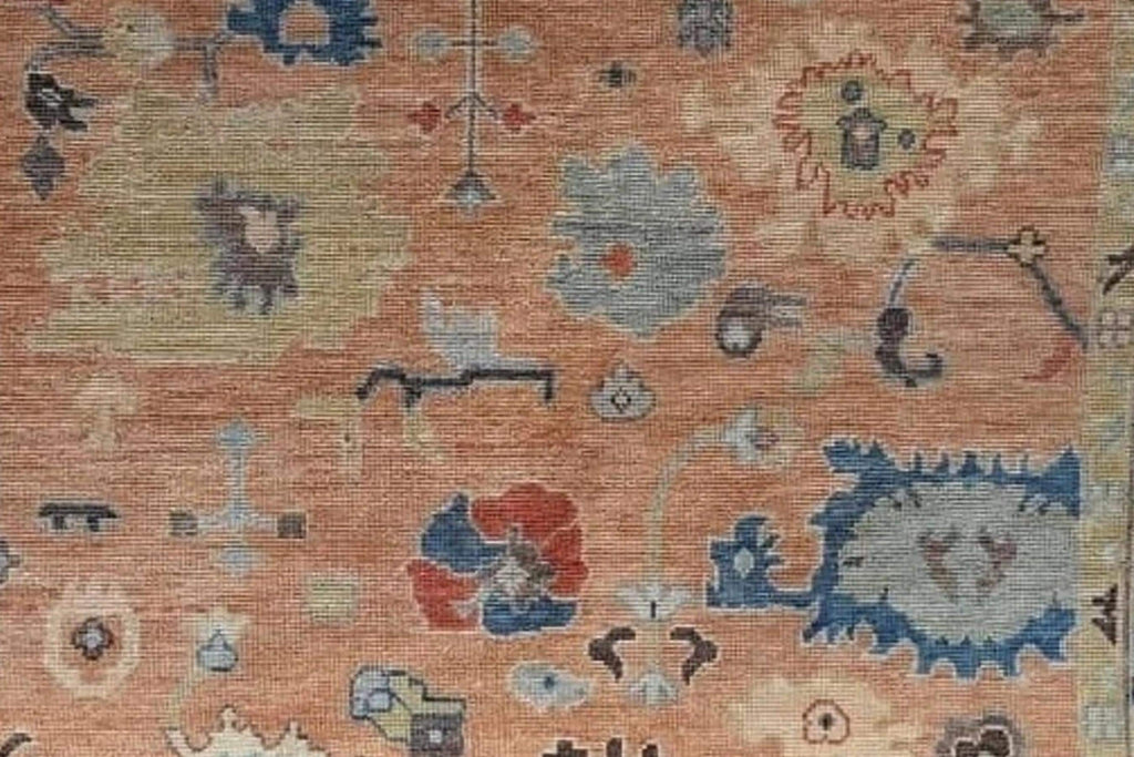 Peach Indo Oushak Hand Knotted Rug 4x6, 5x8, 6x9, 8x10, 9x12, 10x14 ft Handmade Rugs for Living Room - Antique Style Contemporary rug