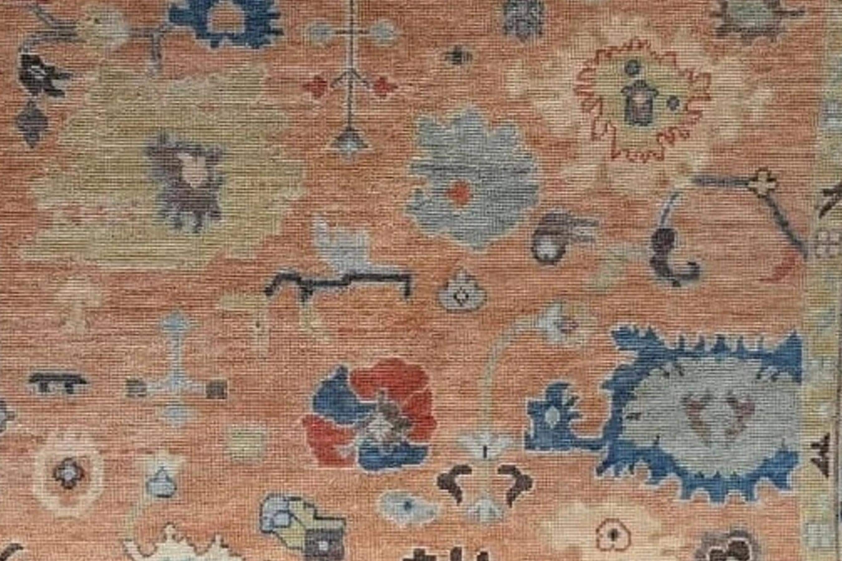 Peach Indo Oushak Hand Knotted Rug 4x6, 5x8, 6x9, 8x10, 9x12, 10x14 ft Handmade Rugs for Living Room - Antique Style Contemporary rug