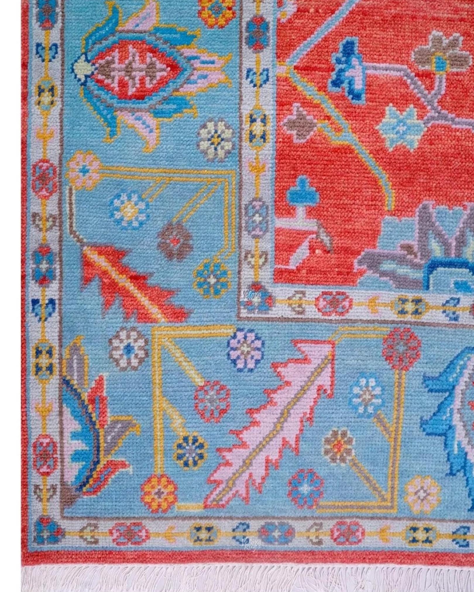 Modern Red Turkish Oushak Hand Knotted Rug 4x6, 5x8, 6x9, 8x10, 9x12, 10x14 ft Handmade Rugs for Living Room - Antique Contemporary rug