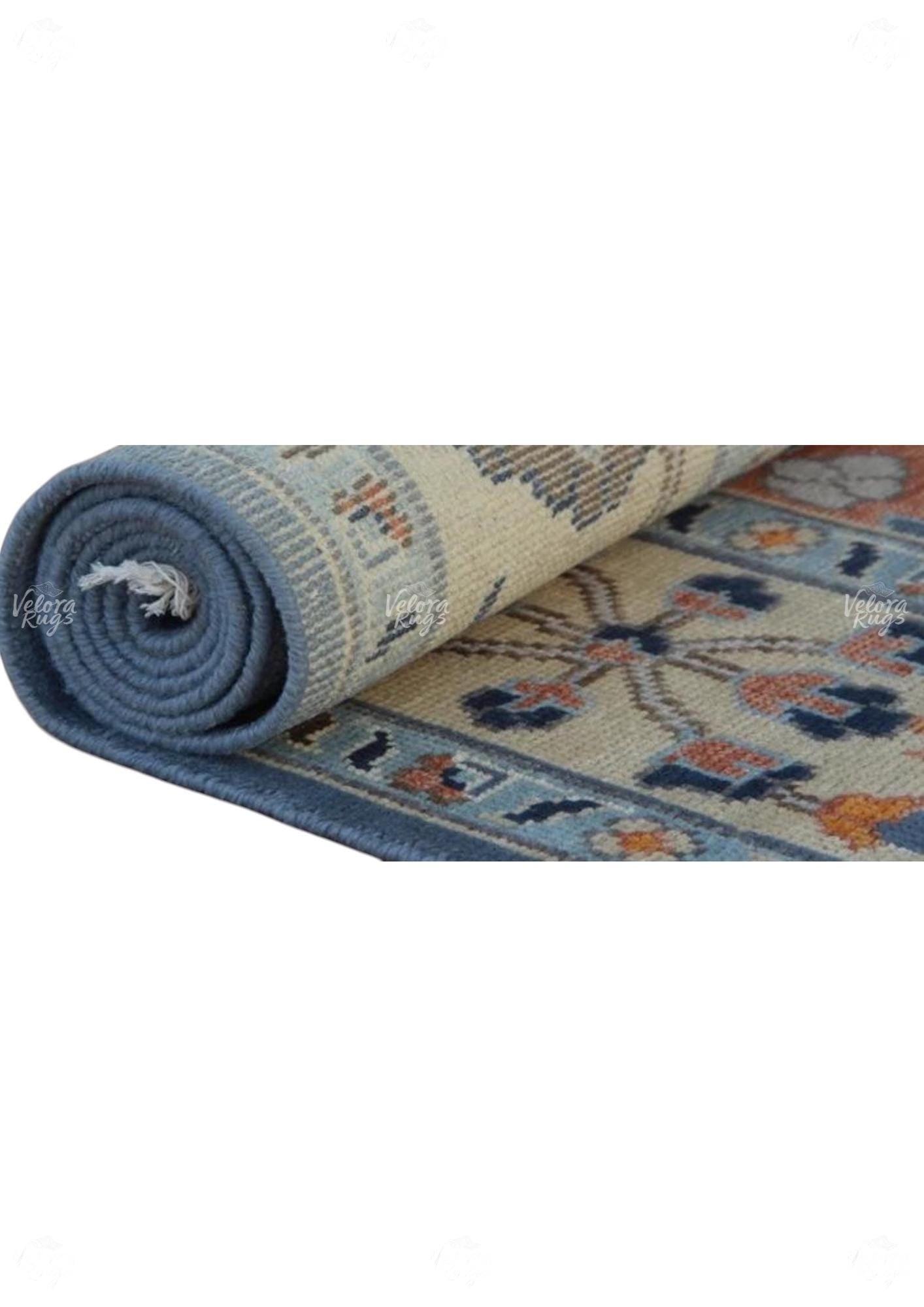 Blue Oushak style Hand Knotted Rug 4x6, 5x8, 6x9, 8x10, 9x12, 10x14 ft, Handmade Rugs for Living Room - Antique Style Contemporary rug