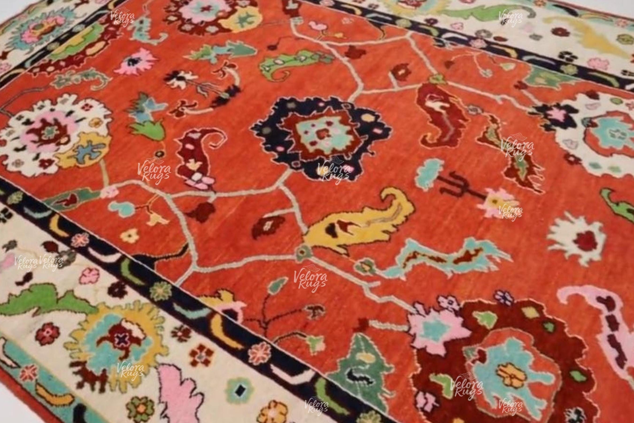 Elegant Red Oushak style Hand Knotted Rug 4x6, 5x8, 6x9, 8x10, 9x12, 10x14 ft Handmade Rugs for Living Room - Antique Style Contemporary rug