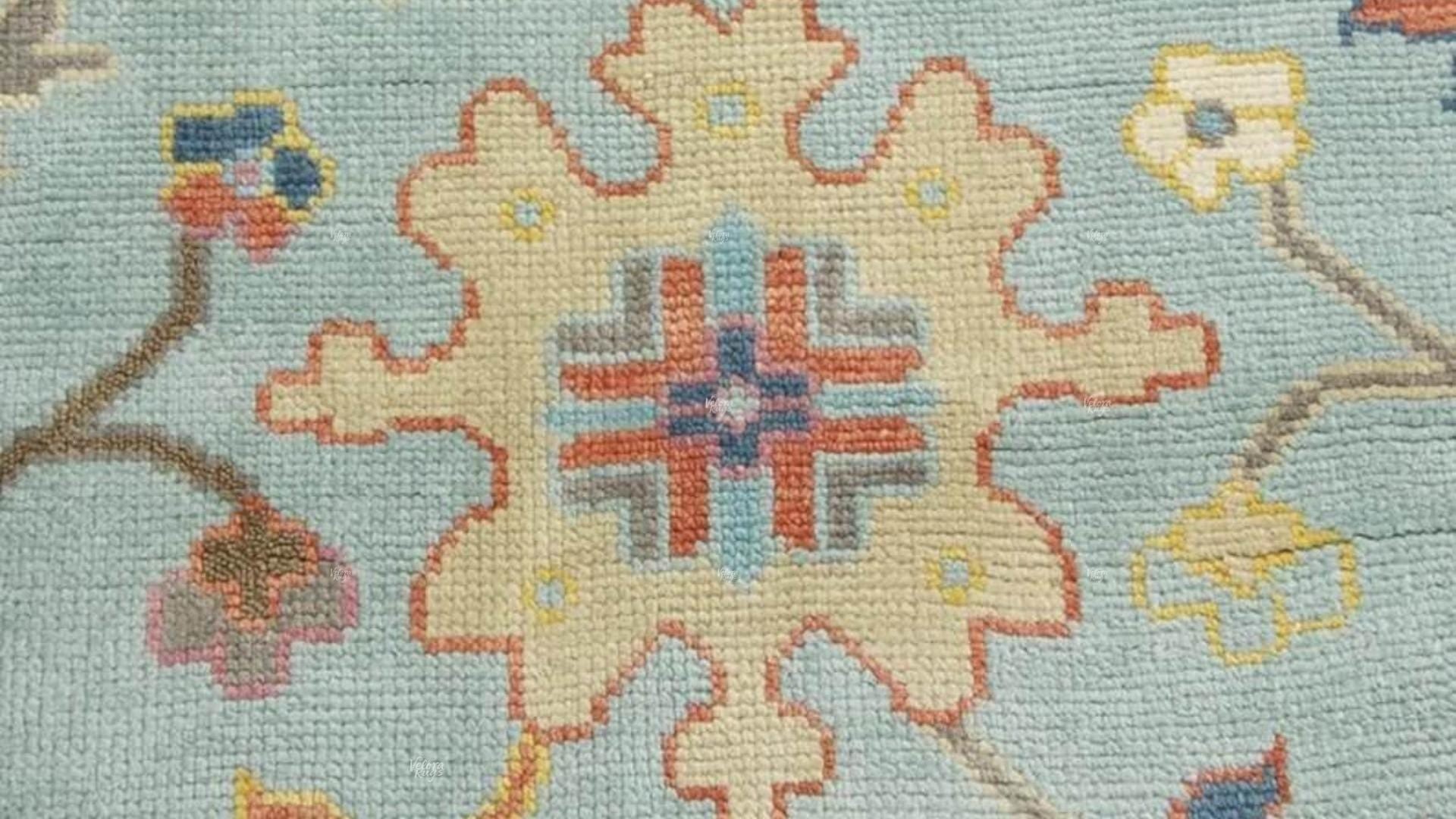 Hand-Knotted Wool Oushak Rug Orange | Turkish Style Area Rug | Contemporary Vintage Carpet | Custom Size  Rug | Oriental Living Room Decor