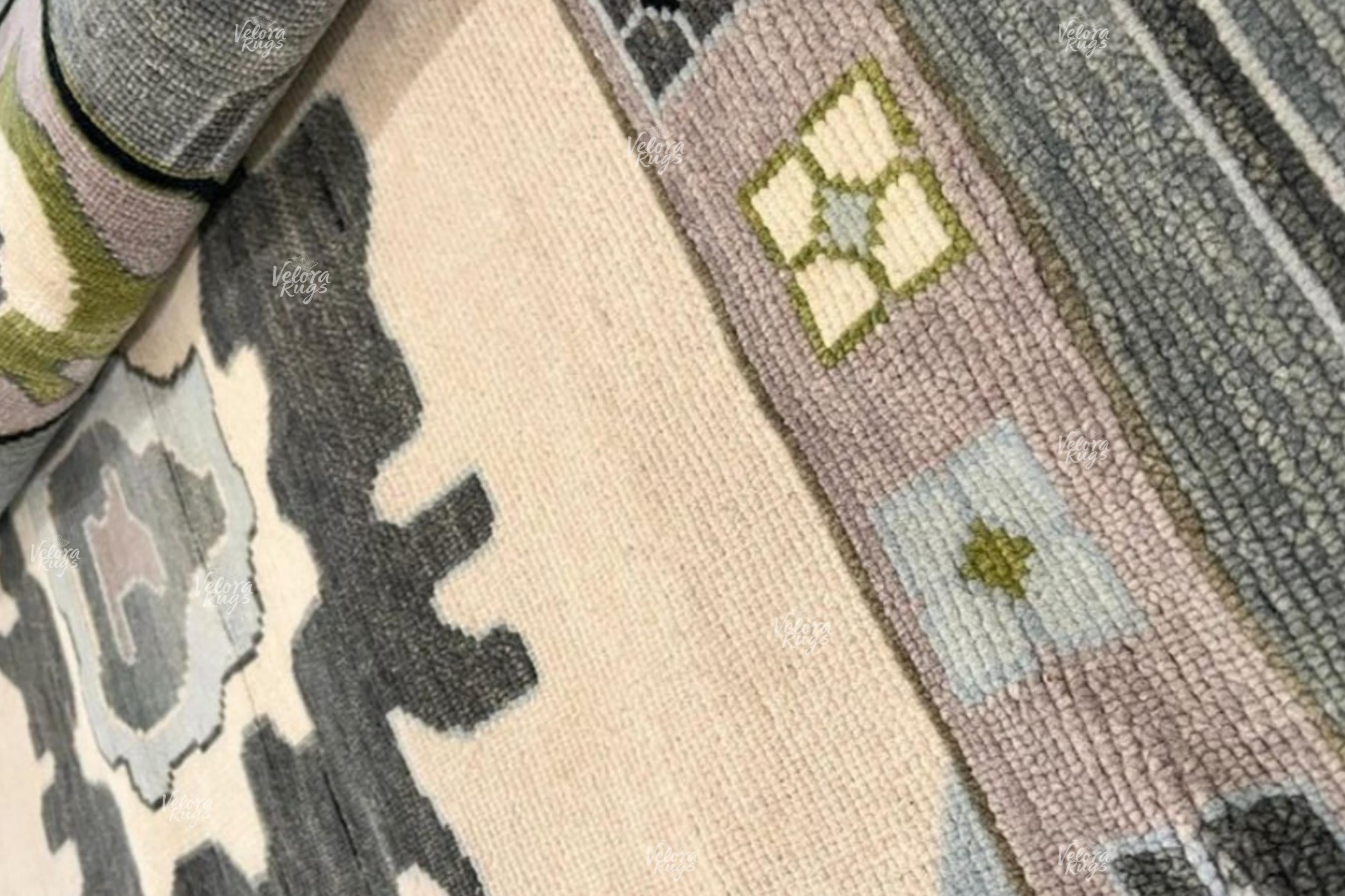 Cream color Indo Oushak Rug – Hand-Knotted Wool Rug – Luxurious Contemporary Rug for Living Room, Bedroom & Dining Hall | Multiple Sizes