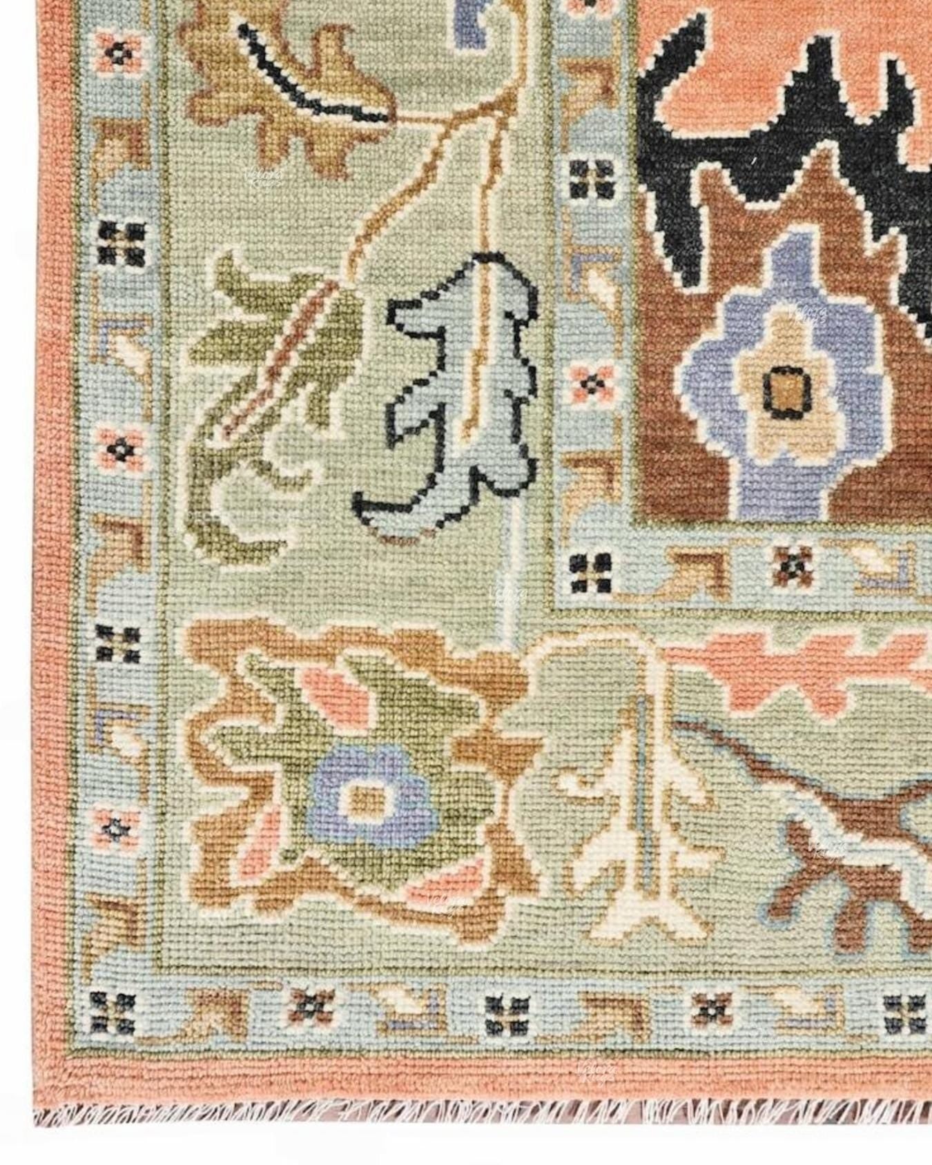 Peach Oushak Hand Knotted Rug 4x6, 5x8, 6x9, 8x10, 9x12, 10x14 ft Handmade Rugs for Living Room Antique Style Contemporary rug | Home Decor