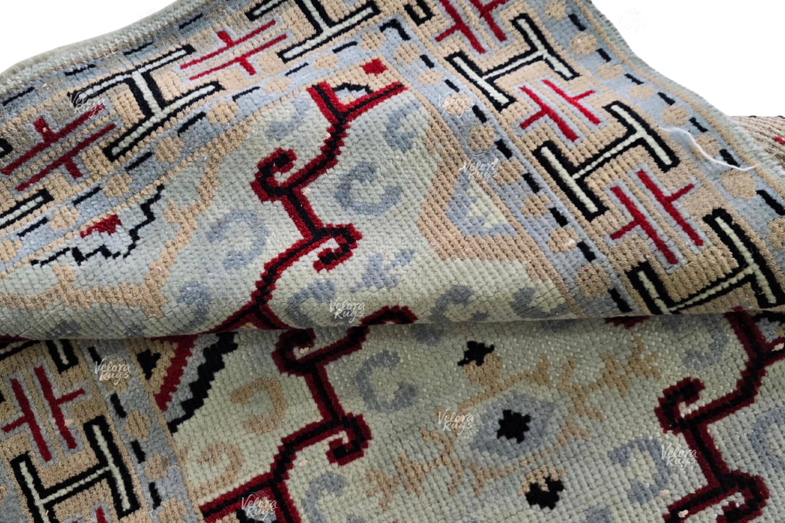 Colorful Modern Oushak Rug – Hand Knotted Oriental Pattern Carpet, Artisan Made Area Rug for Living Room, Bedroom Interiors | Custom Sizes