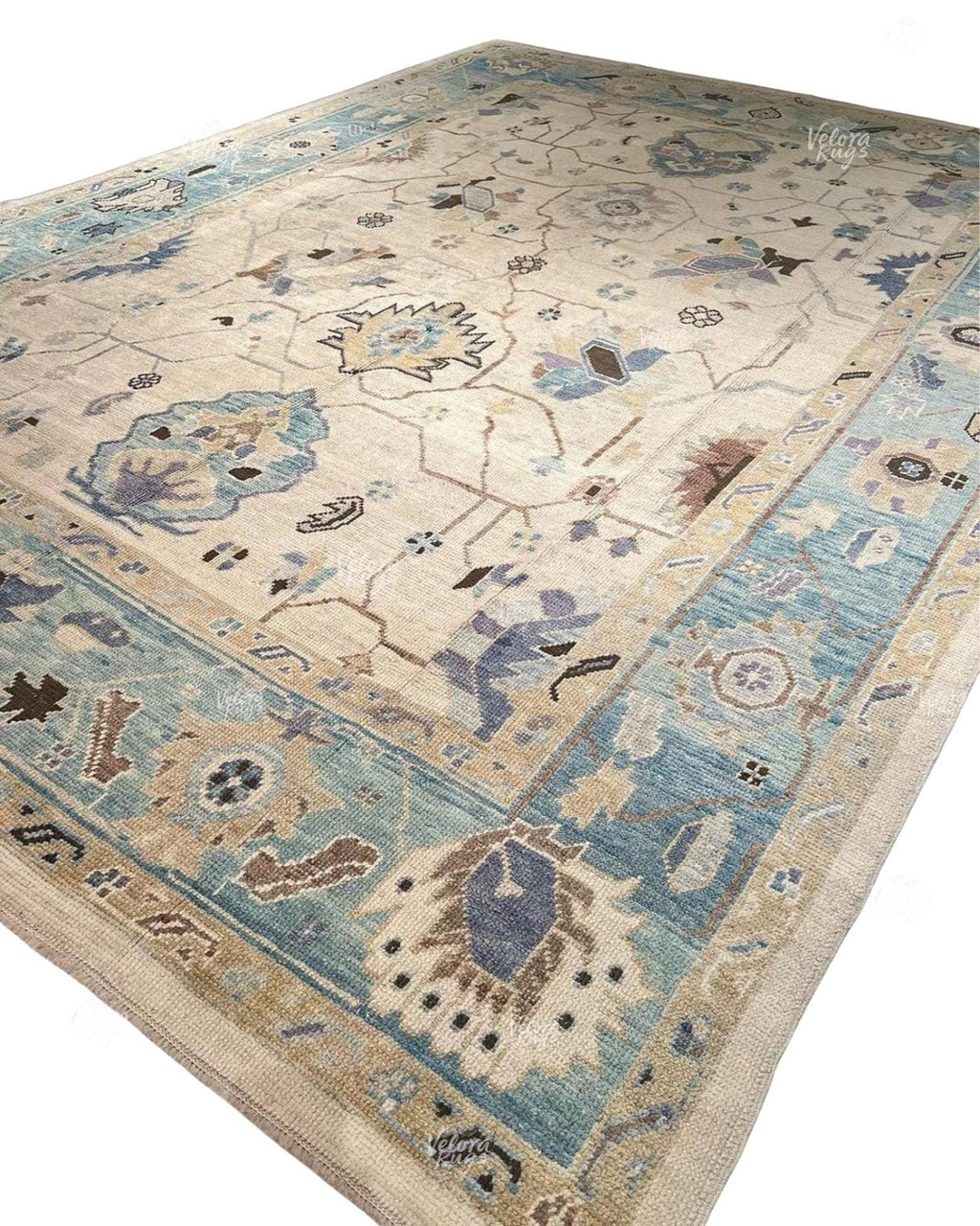 Beige Oushak style Hand Knotted Rug 4x6, 5x8, 6x9, 8x10, 9x12, 10x14 ft Handmade Rugs for Living Room - Antique Style Contemporary rug