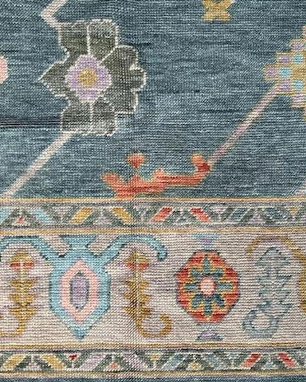 Blue Hand-Knotted Modern Oushak Rug 4x6, 5x8, 6x9, 8x10, 9x12, 10x14 ft - Antique-Style Contemporary Design, Living Room, Bedroom & Dining
