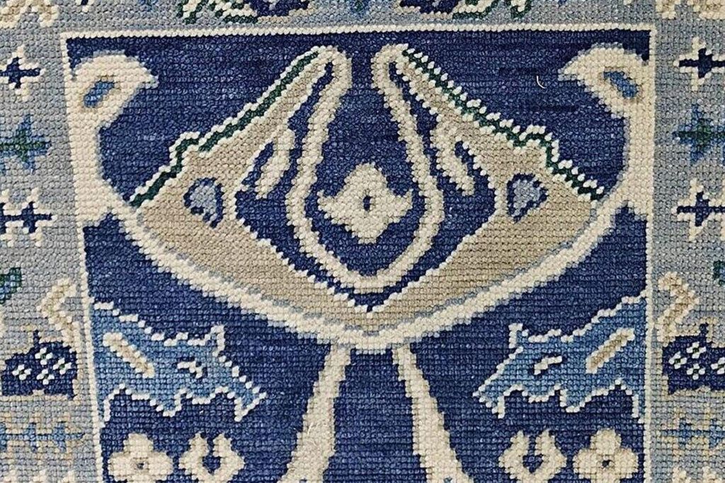 Blue Oushak Runner Rug: Hand Knotted Wool Turkish Carpet - Hallway Runner - Kitchen Runner - Boho Runner Stair Rug | Runner For Home Decor
