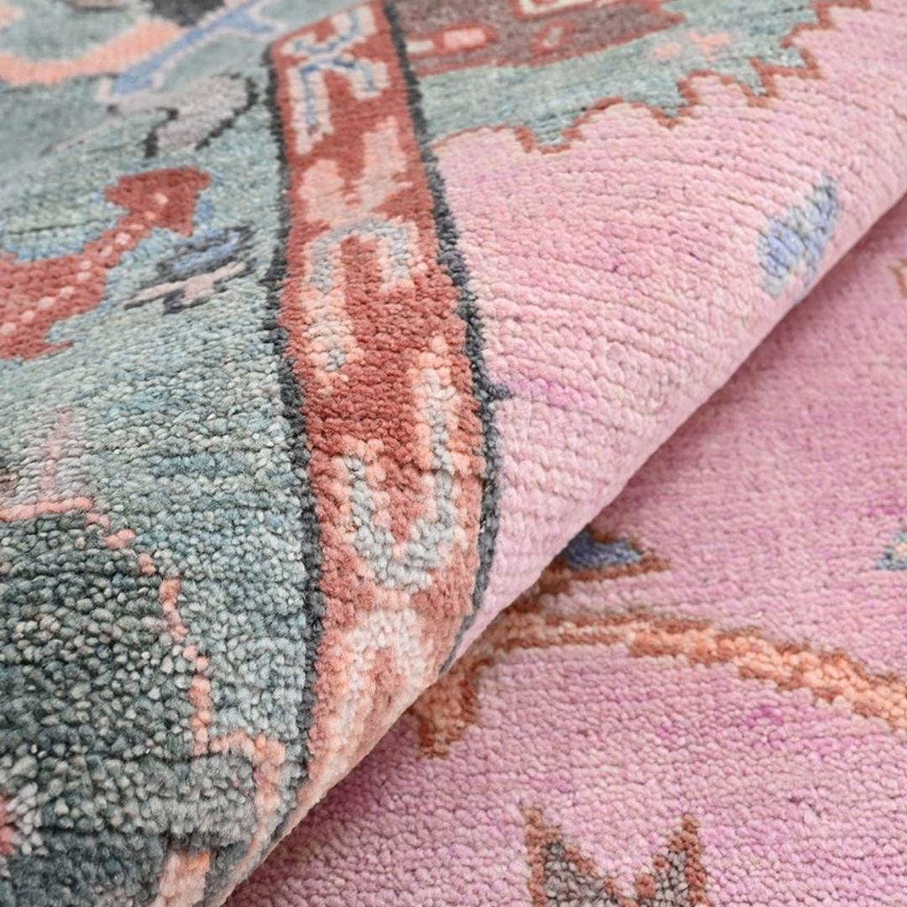 Exquisite Pink Oushak style Hand Knotted Rug 4x6, 5x8, 8x10, 9x12, 10x14 ft Handmade Rugs for Living Room - Antique Contemporary Oushak Rug