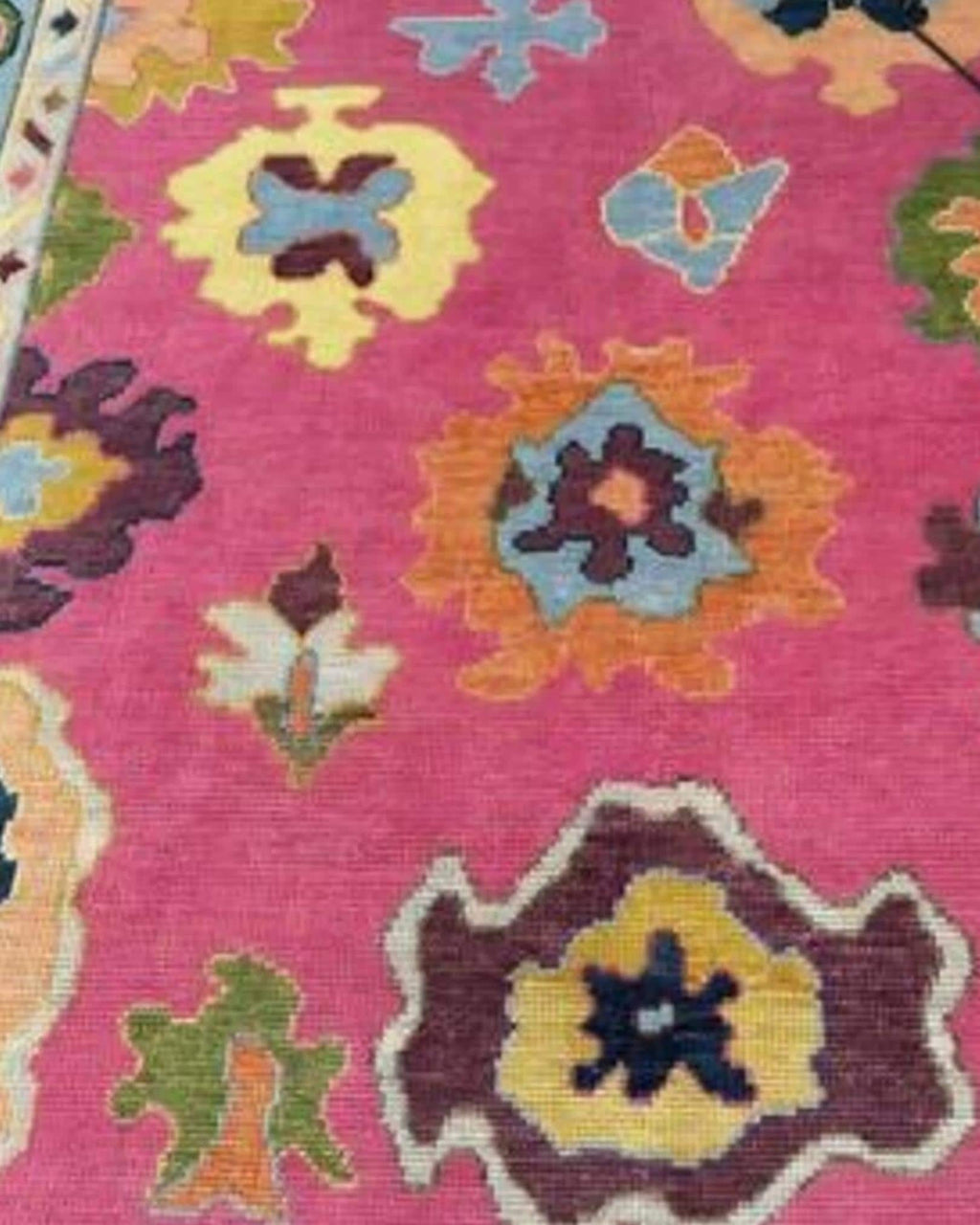 Elegant Hot Pink Oushak Hand Knotted Rug 4x6, 5x8, 6x9, 8x10, 9x12, 10x14 ft Handmade Rugs for Living Room - Antique Contemporary rug