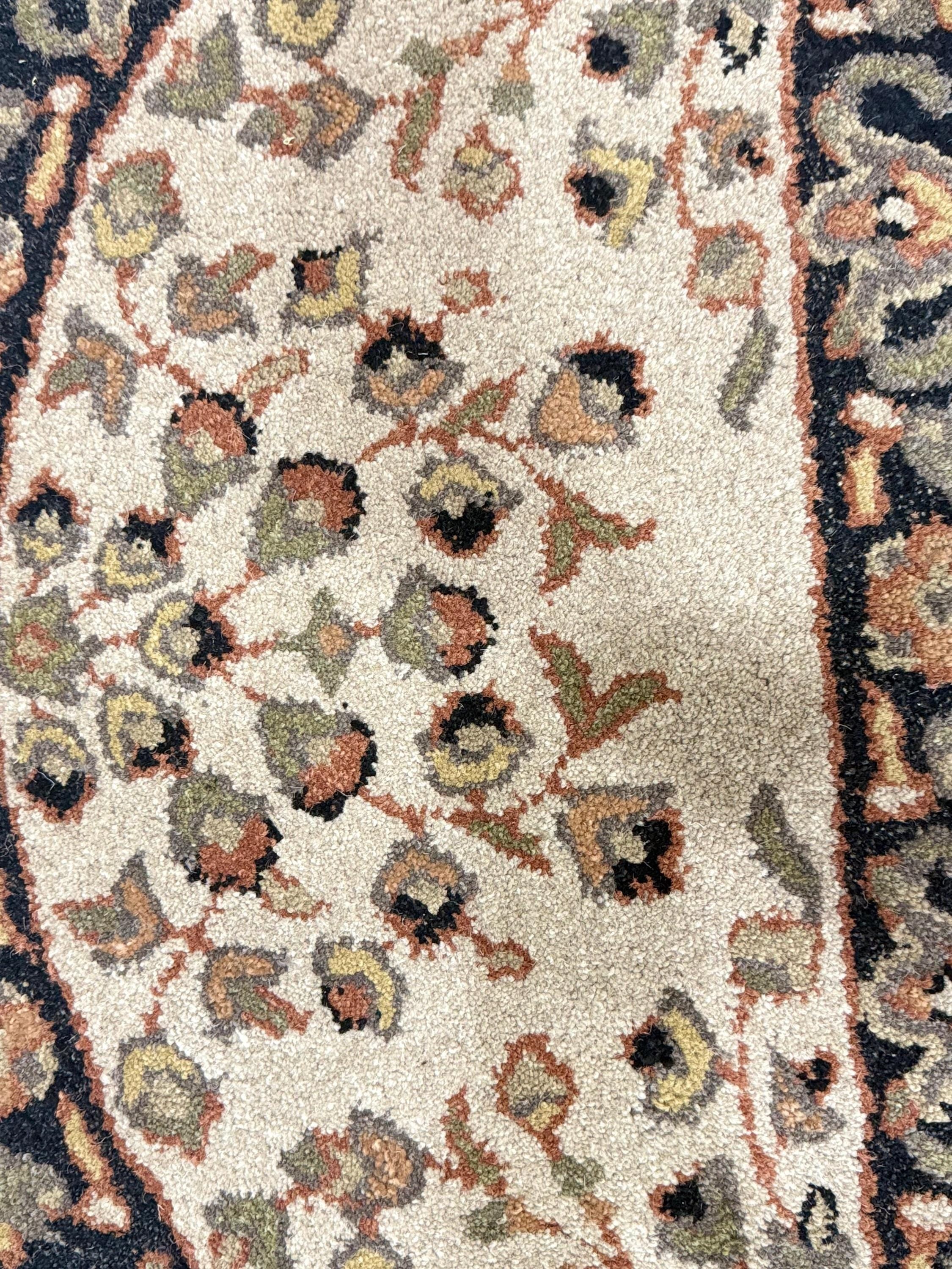 Half Moon Floral Door Mat Rug, Hand Tufted Wool Entryway Rug, Semi Circle Carpet, Vintage Persian Style Accent Mat for Kitchen or Bathroom