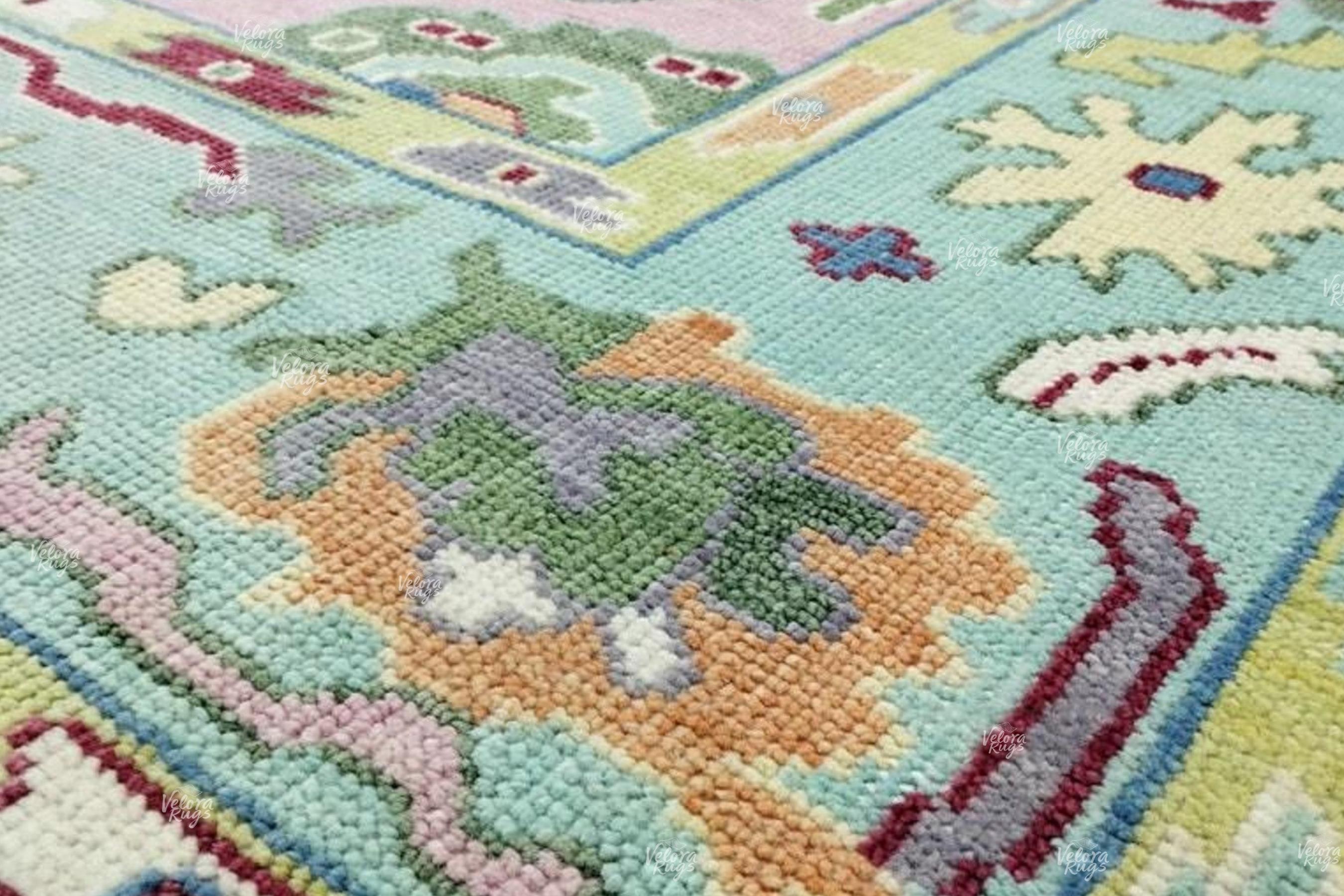 Pink Indo Oushak Hand Knotted Rug 4x6, 5x8, 6x9, 8x10, 9x12, 10x14 ft Handmade Rugs for Living Room - Antique Style Contemporary rug