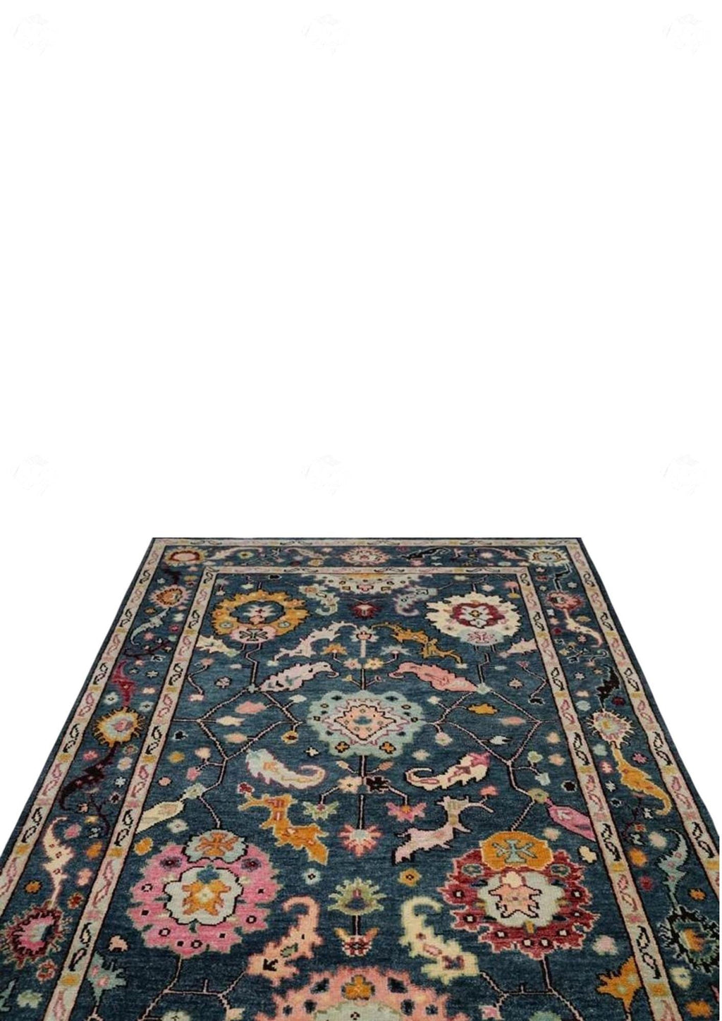Teal Blue Turkish Oushak Hand Knotted Rug 4x6, 5x8, 6x9, 8x10, 9x12, 10x14 ft Handmade Rugs for Living Room - Antique Style Ethnic rug