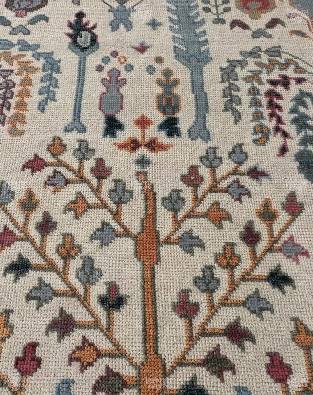 Vintage Oushak Hand Knotted Rug | Timeless Oushak Area Rug for Bedroom, Kitchen, Kids Room & More