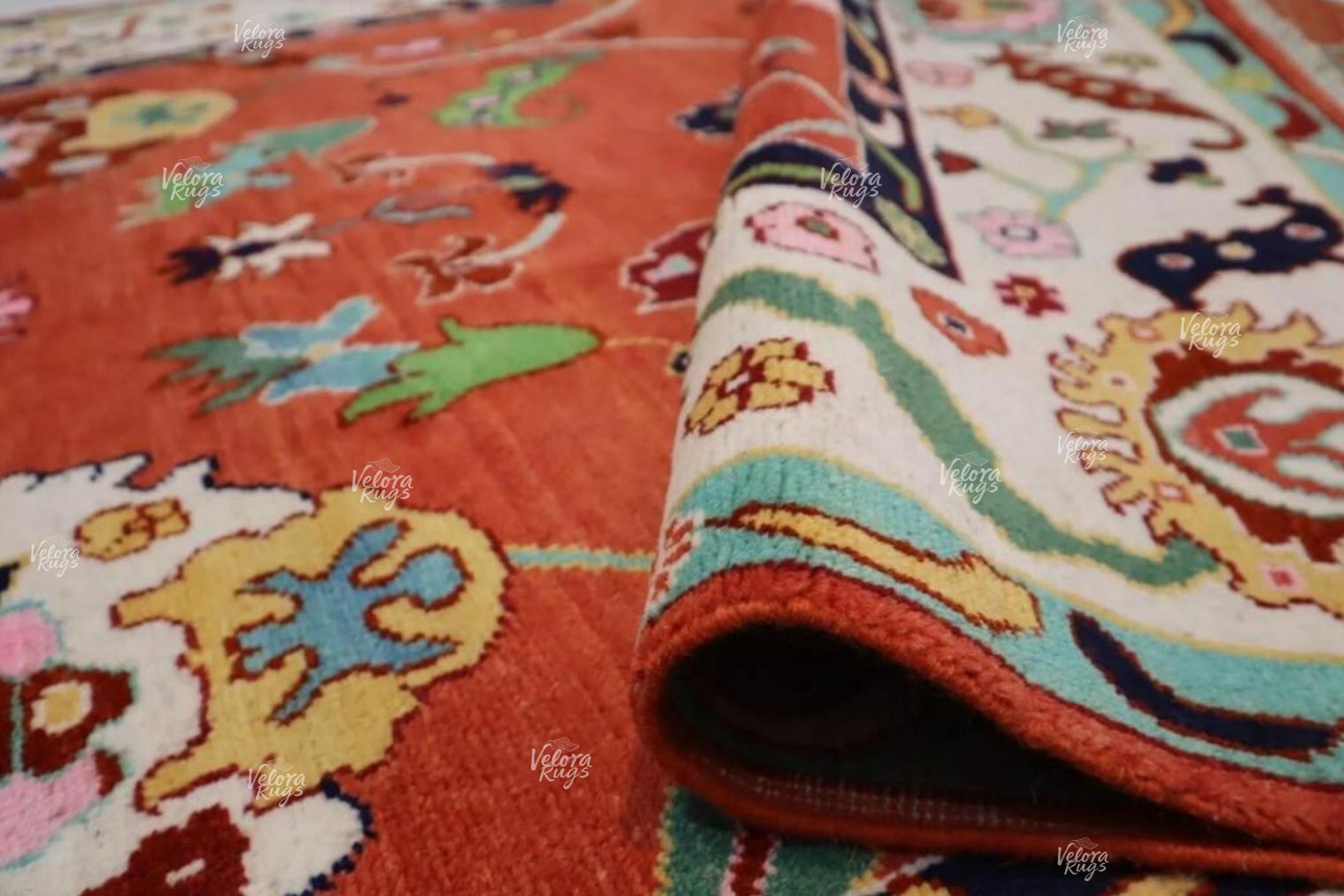 Elegant Red Oushak style Hand Knotted Rug 4x6, 5x8, 6x9, 8x10, 9x12, 10x14 ft Handmade Rugs for Living Room - Antique Style Contemporary rug