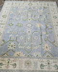 Modern Lt. Blue Indo Oushak Hand Knotted Rug, Antique Handmade Premium Wool Rugs for Living Room - Contemporary Floor Carpet | Custom Sizes