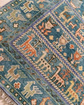 Exquisite Blue Hand Knotted Indo Shabargan rug 4x6, 5x8, 8x10, 9x12, 10x14 ft Handmade Gabbeh rug - Antique Style Ethnic rug | Afghan Style