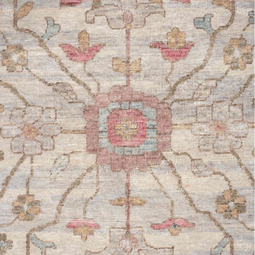 Blush Pink Hand Knotted Oushak Rug – Vintage Turkish Wool Area Carpet | Soft Pastel Oriental Design | Living Room Boho Decor | Custom Sizes