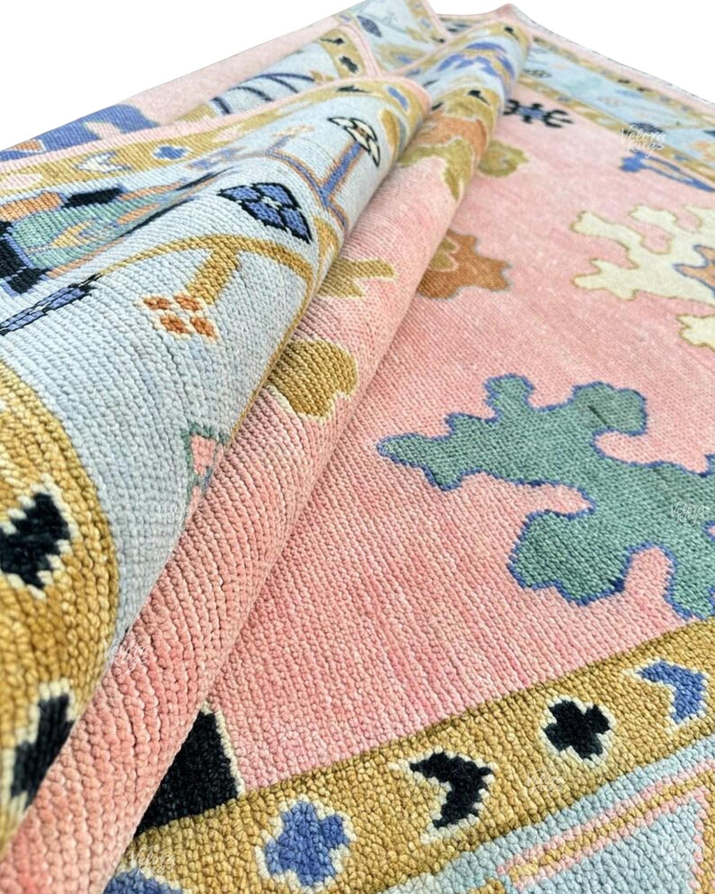 Modern Pink Oushak Hand Knotted Rug 4x6, 5x8, 6x9, 8x10, 9x12, 10x14 ft Handmade Rugs for Living Room & Bedroom - Antique Contemporary rug