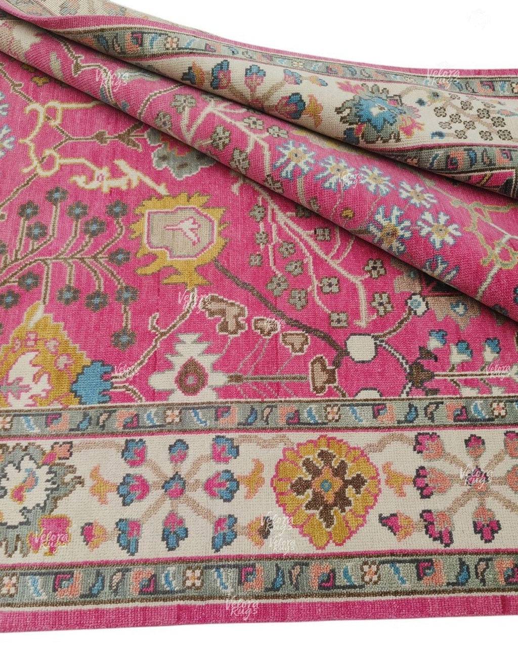 Exquisite Pink Oushak Hand Knotted Rug 4x6, 5x8, 6x9, 8x10, 9x12, 10x14 ft Handmade Rugs for Living Room & Bedroom - Contemporary Oushak Rug