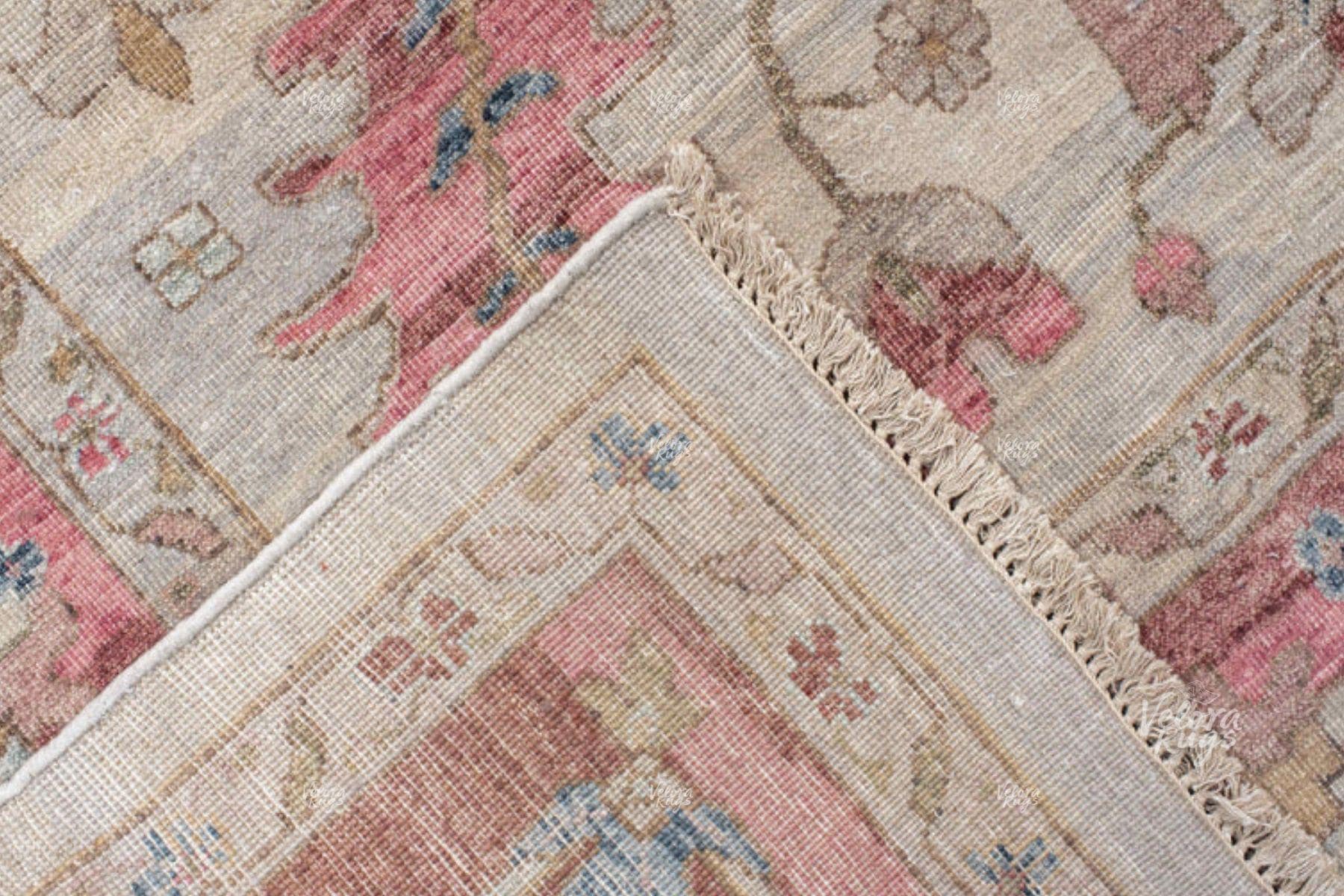 Blush Pink Hand Knotted Oushak Rug – Vintage Turkish Wool Area Carpet | Soft Pastel Oriental Design | Living Room Boho Decor | Custom Sizes