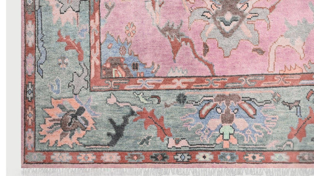 Exquisite Pink Oushak style Hand Knotted Rug 4x6, 5x8, 8x10, 9x12, 10x14 ft Handmade Rugs for Living Room - Antique Contemporary Oushak Rug