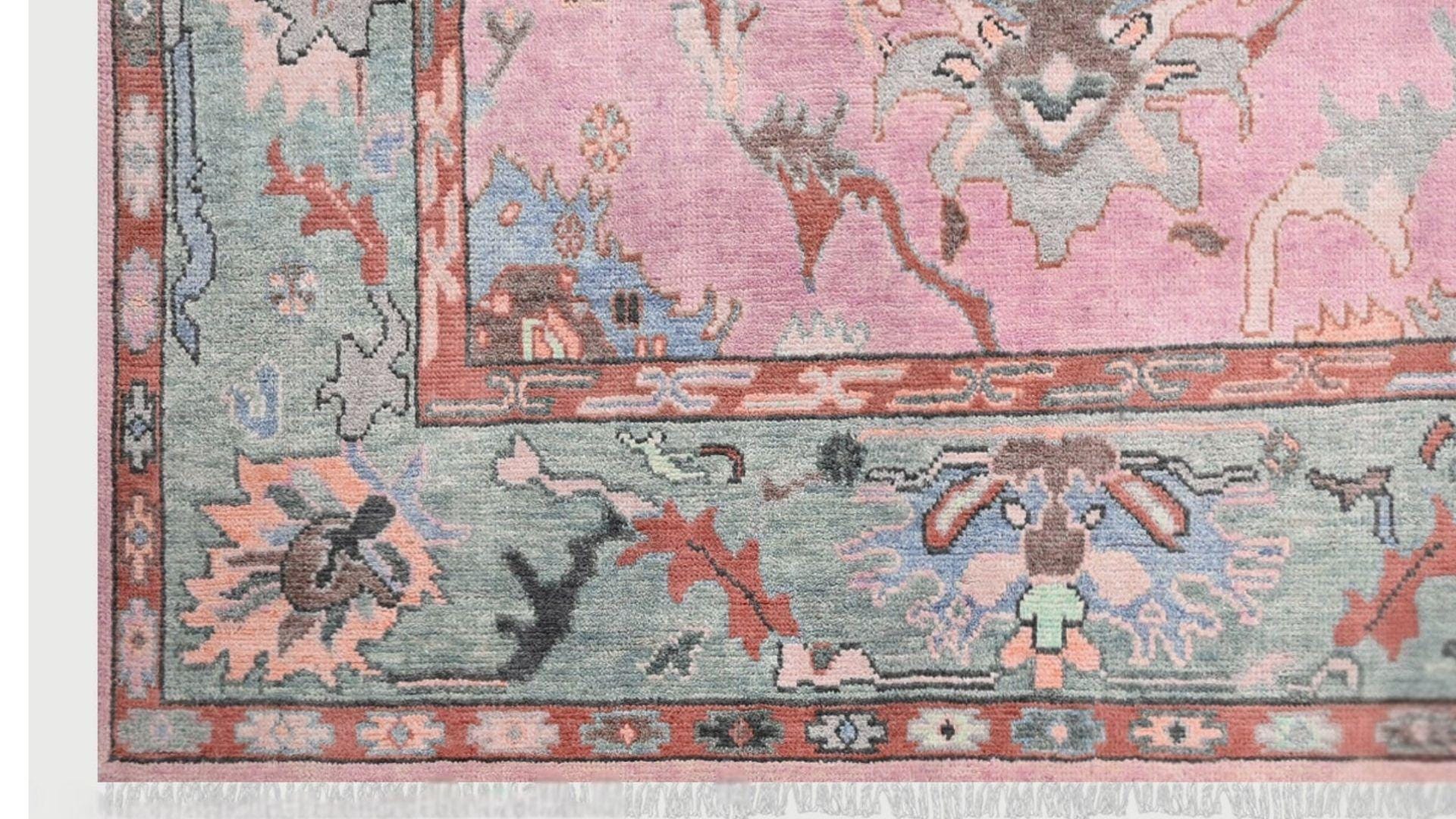 Exquisite Pink Oushak style Hand Knotted Rug 4x6, 5x8, 8x10, 9x12, 10x14 ft Handmade Rugs for Living Room - Antique Contemporary Oushak Rug