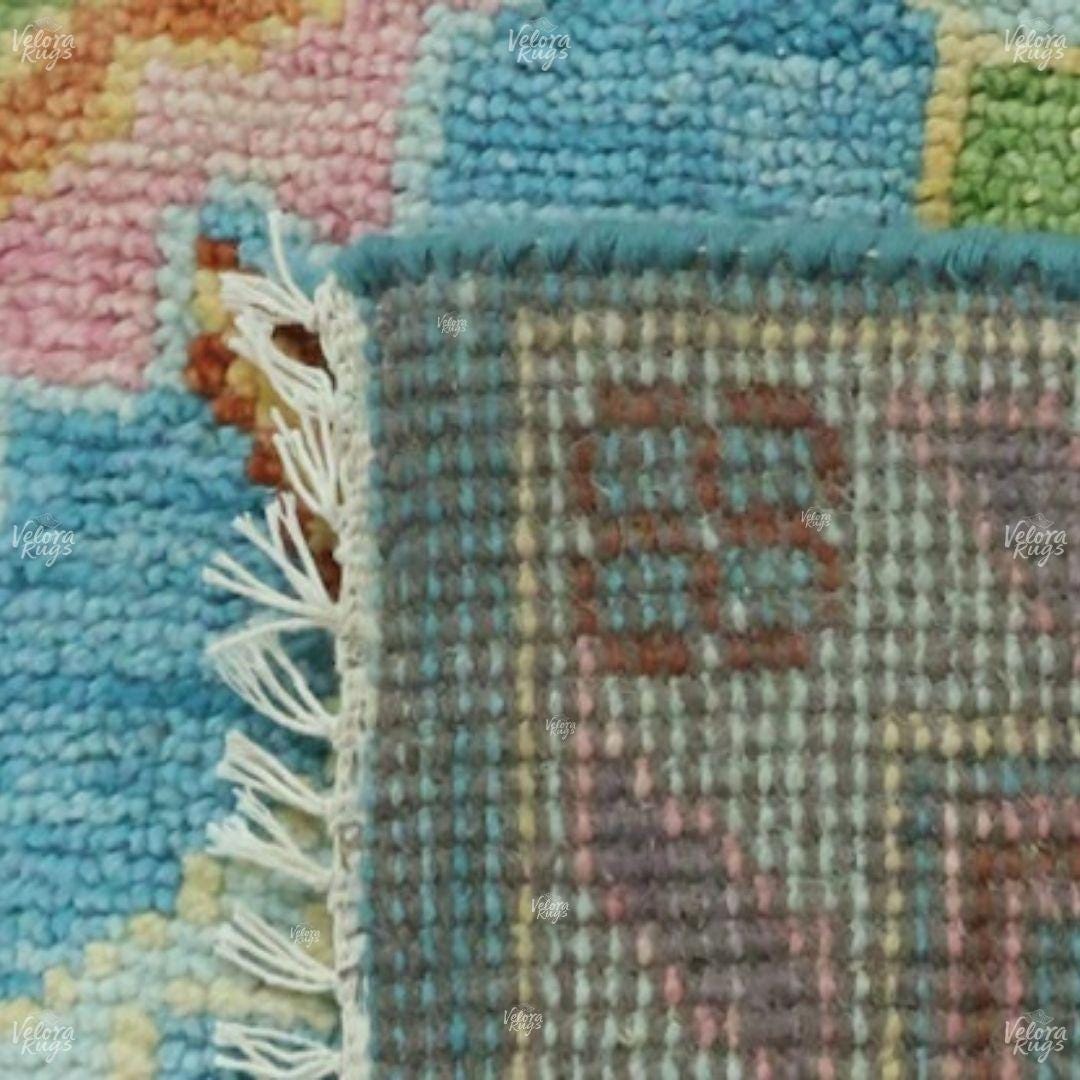 Light Blue Oushak Rug - Hand Knotted  Wool Rug, Turkish Floral Carpet - Handmade Area Rug for Living Room & Bedroom  in 4x6 to 12x15 ft Size