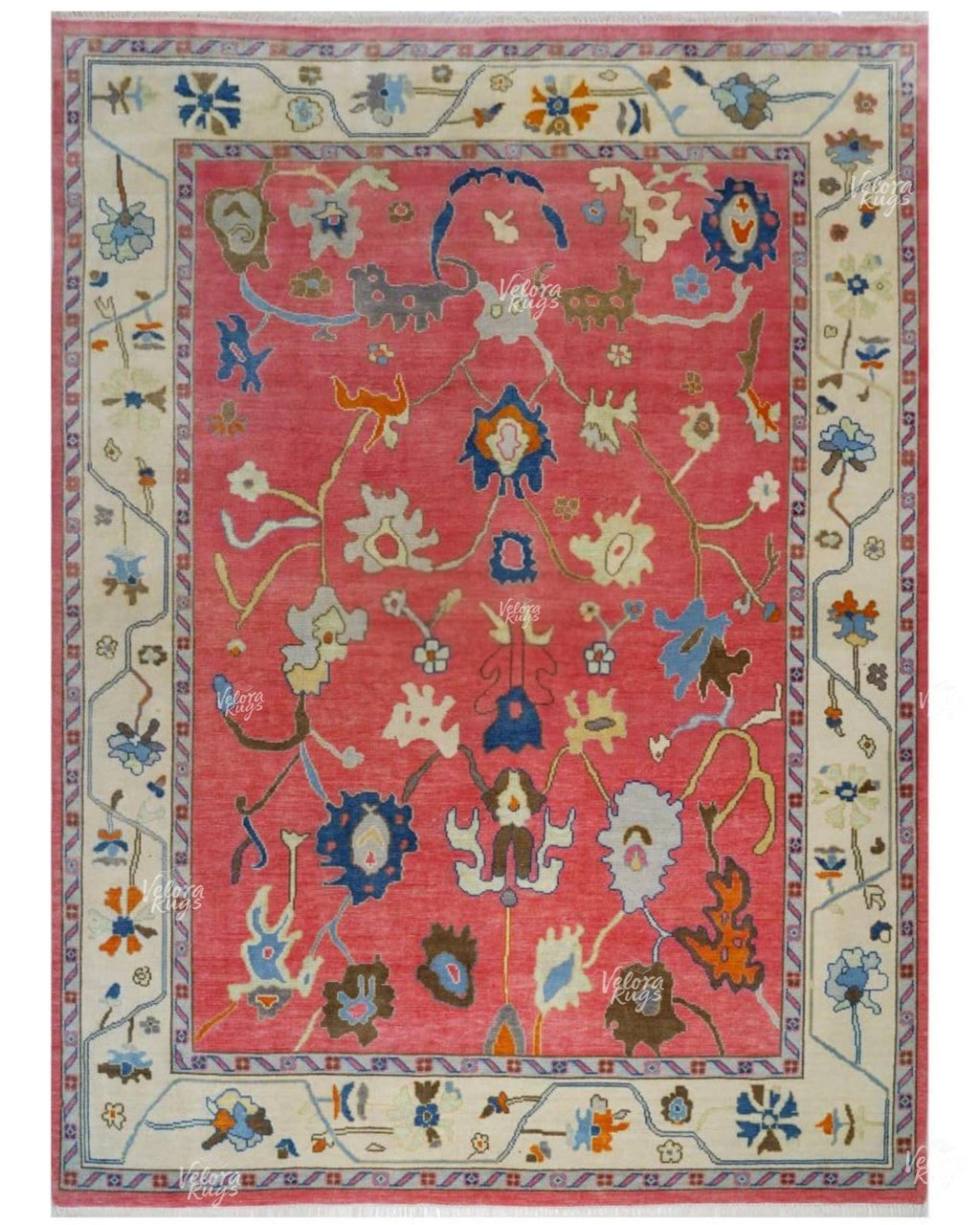 Rust Red Oushak style Hand Knotted Rug 4x6, 5x8, 6x9, 8x10, 9x12, 10x14 ft Handmade Rugs for Living Room - Antique Style Contemporary rug