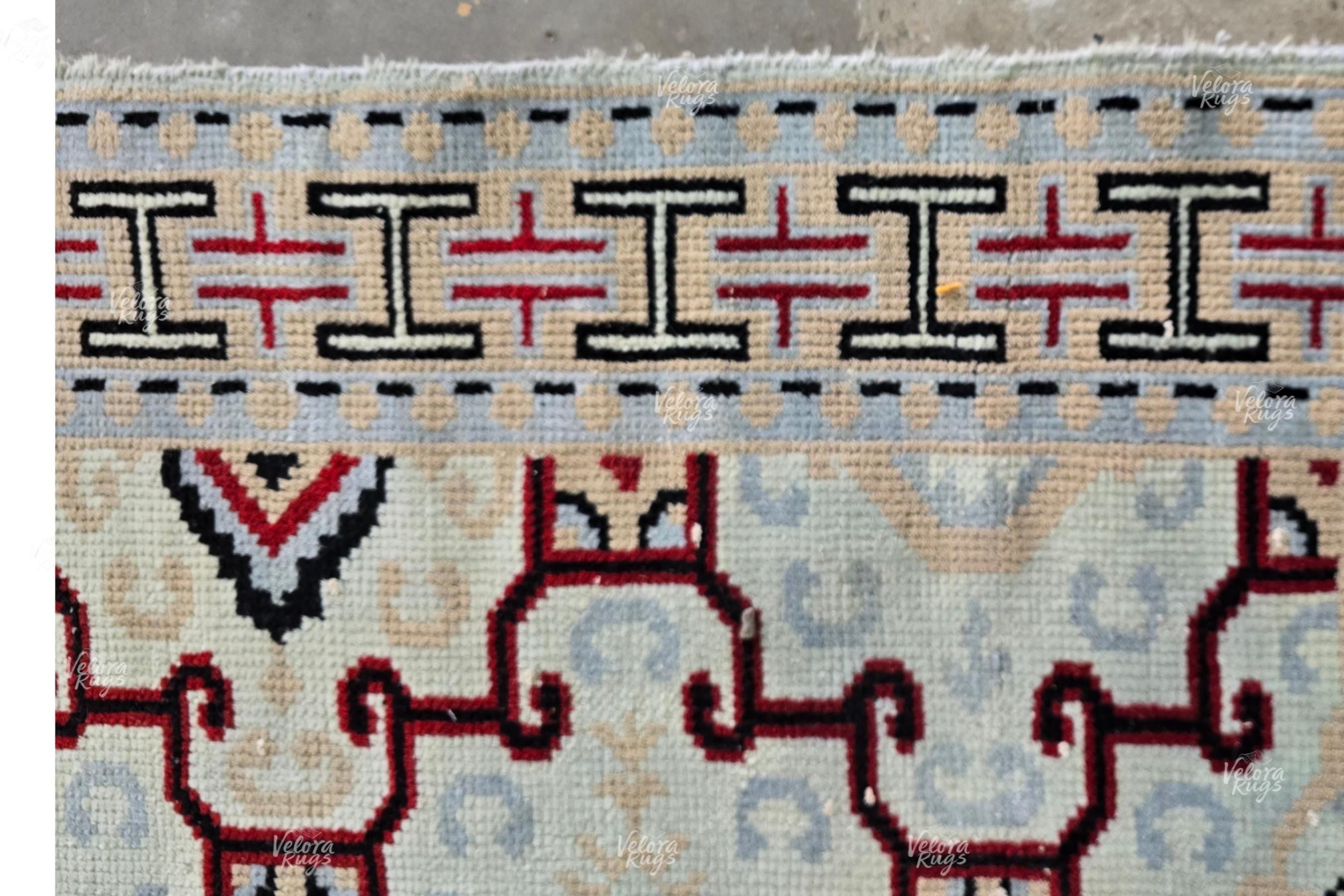 Colorful Modern Oushak Rug – Hand Knotted Oriental Pattern Carpet, Artisan Made Area Rug for Living Room, Bedroom Interiors | Custom Sizes