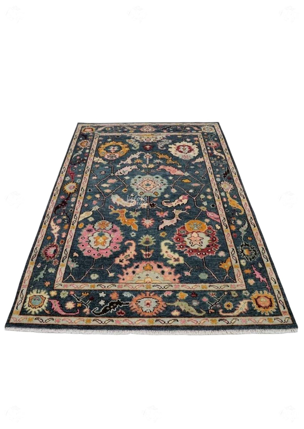 Teal Blue Turkish Oushak Hand Knotted Rug 4x6, 5x8, 6x9, 8x10, 9x12, 10x14 ft Handmade Rugs for Living Room - Antique Style Ethnic rug