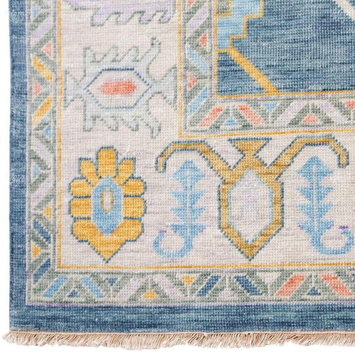 Blue Hand-Knotted Modern Oushak Rug 4x6, 5x8, 6x9, 8x10, 9x12, 10x14 ft - Antique-Style Contemporary Design, Living Room, Bedroom & Dining