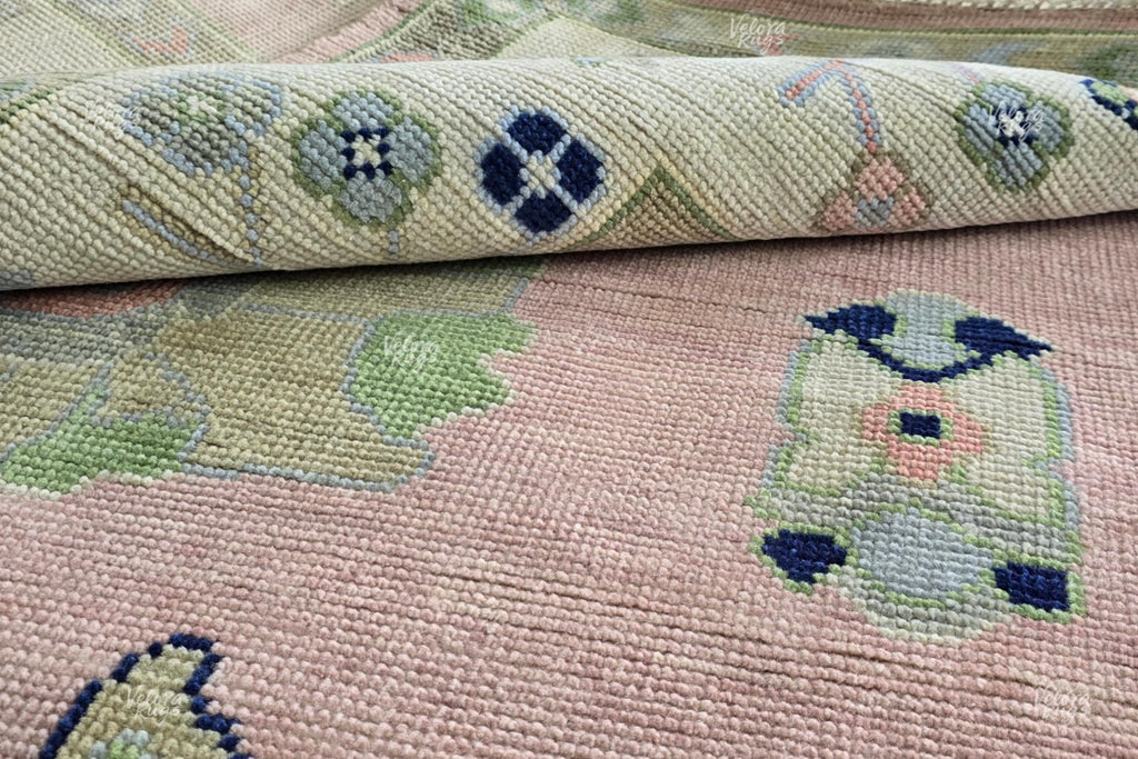 Soft Pink Modern Oushak Hand Knotted Rug 4x6, 5x8, 6x9, 8x10, 9x12, 10x14 ft Handmade Rugs for Living Room - Antique style Ethnic rug