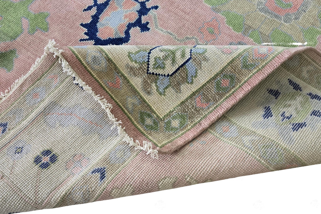 8x10 Quick Ship! Soft Pink Oushak Hand Knotted Rug, Handmade Rugs for Living Room - Antique style Ethnic rug | Contemporary Floor Carpet