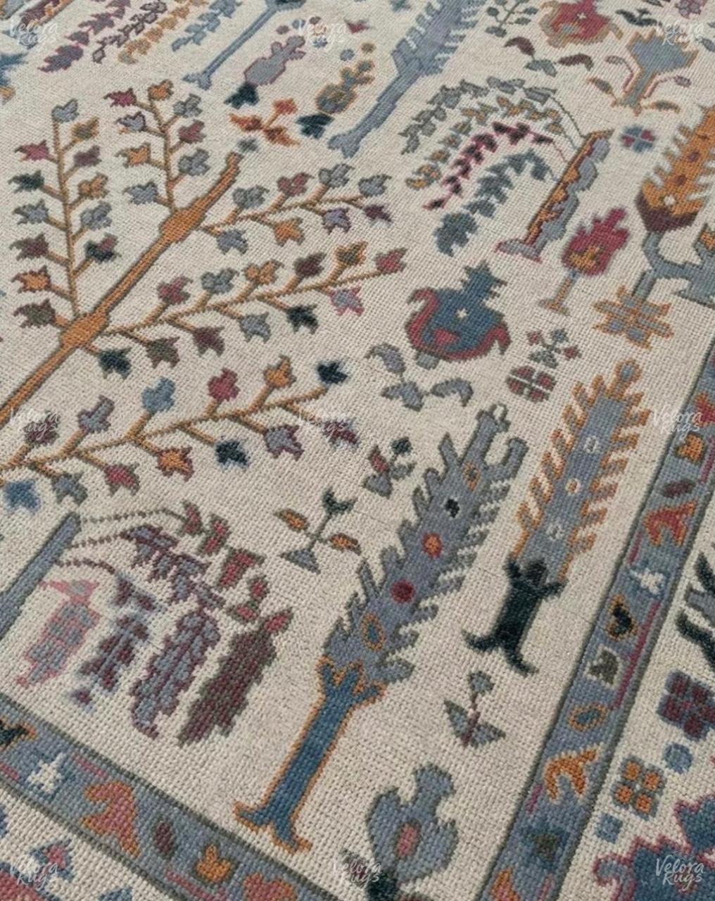 Vintage Oushak Hand Knotted Rug | Timeless Oushak Area Rug for Bedroom, Kitchen, Kids Room & More