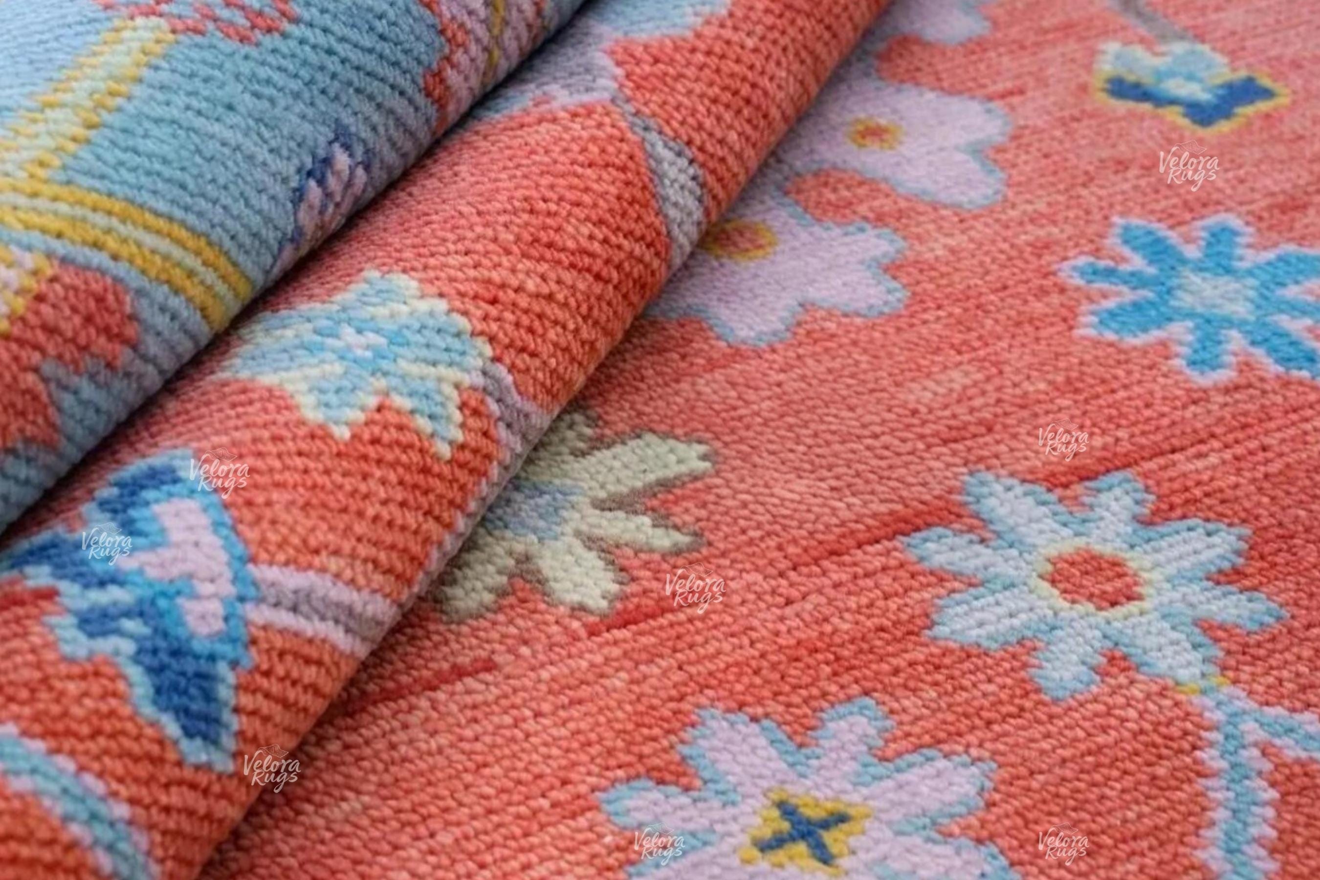 Modern Red Turkish Oushak Hand Knotted Rug 4x6, 5x8, 6x9, 8x10, 9x12, 10x14 ft Handmade Rugs for Living Room - Antique Contemporary rug