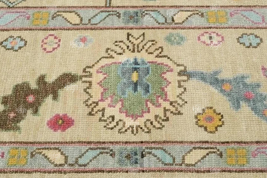 Beige Indo Oushak Hand Knotted Rug 4x6, 5x8, 6x9, 8x10, 9x12, 10x14 ft Handmade Rugs for Living Room - Antique style Contemporary rug